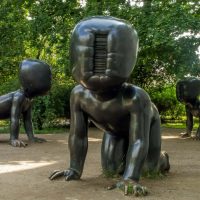 Giant baby statues