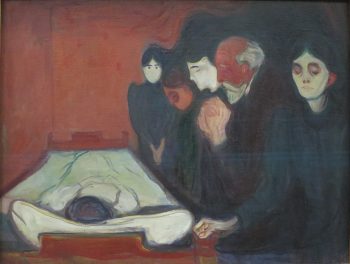 At the Deathbed Wikimedia Edvard Munch PublicDomain