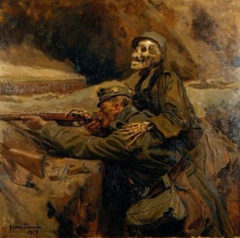 <b>Author:</b> Hans Larwin<br>
<b>License:</b> <a href="https://creativecommons.org/publicdomain/zero/1.0/" target="_blank" rel="noopener">Public domain</a> Death and the Soldier Wikimedia Hans Larwin PublicDomain