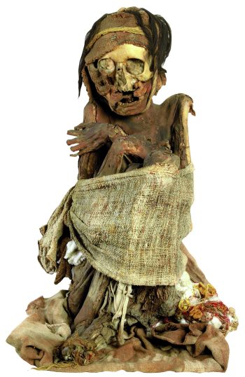 <b>Author:</b> Paolo Terzi<br>
<b>Source:</b> Archivio fotografico Museo Civico di Modena<br>
<b>License:</b> <a href="https://creativecommons.org/licenses/by-sa/3.0/" target="_blank" rel="noopener">CC BY-SA 3.0</a> Mummia femminile Necropoli di Ancon probabilmente epoca inca Wikimedia Paolo Terzi Archivio fotografico Museo Civico di Modena CC BY SA 3 0